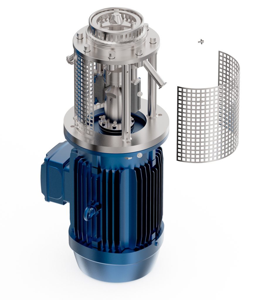 Detall d’una turbina amb el sistema d’alimentació de sòlids per buit integrat