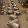 Last phase of manufacture of 20 shells of ‘V’ blenders with different volumes